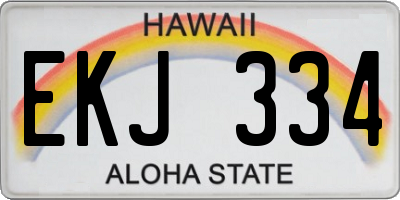 HI license plate EKJ334