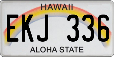HI license plate EKJ336
