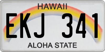 HI license plate EKJ341