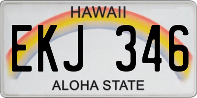 HI license plate EKJ346