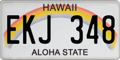 HI license plate EKJ348