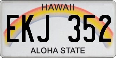 HI license plate EKJ352
