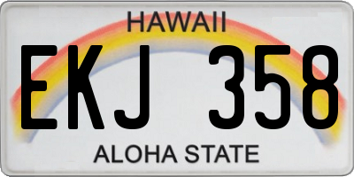 HI license plate EKJ358