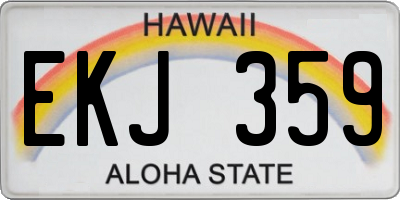 HI license plate EKJ359