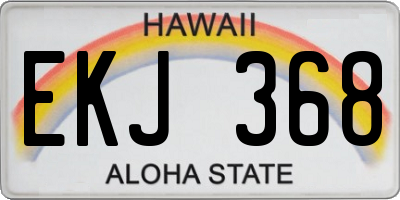 HI license plate EKJ368