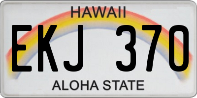 HI license plate EKJ370
