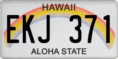 HI license plate EKJ371