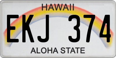 HI license plate EKJ374