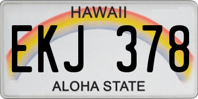 HI license plate EKJ378