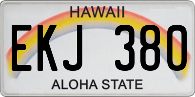 HI license plate EKJ380