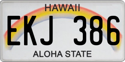 HI license plate EKJ386