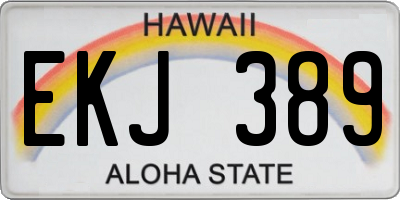 HI license plate EKJ389