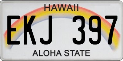 HI license plate EKJ397