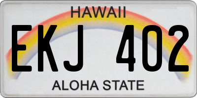 HI license plate EKJ402