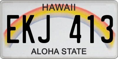 HI license plate EKJ413