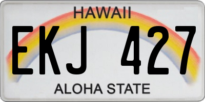 HI license plate EKJ427