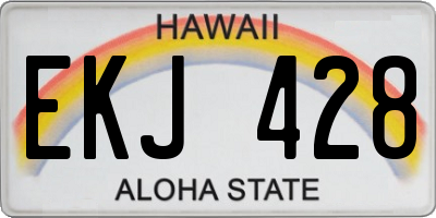 HI license plate EKJ428