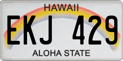 HI license plate EKJ429