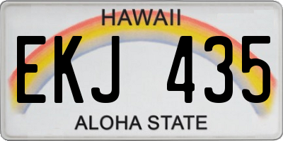 HI license plate EKJ435