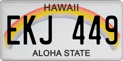 HI license plate EKJ449