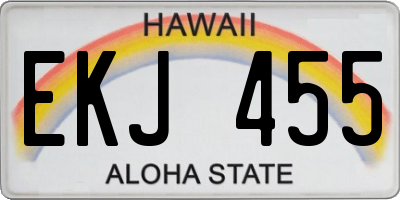 HI license plate EKJ455