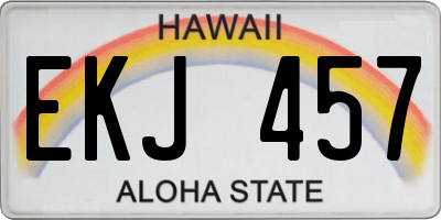HI license plate EKJ457