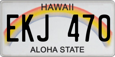 HI license plate EKJ470