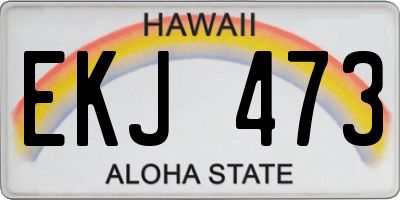HI license plate EKJ473