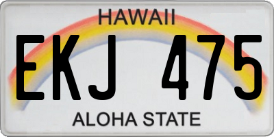 HI license plate EKJ475