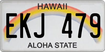 HI license plate EKJ479