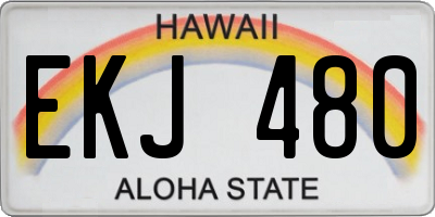 HI license plate EKJ480