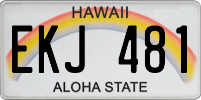 HI license plate EKJ481