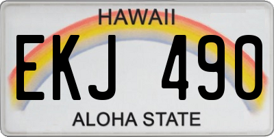 HI license plate EKJ490