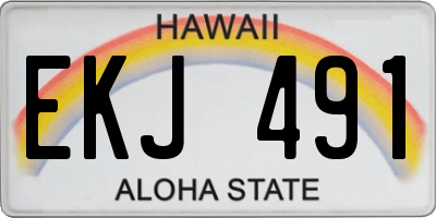 HI license plate EKJ491