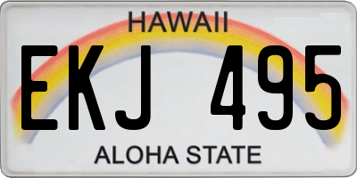 HI license plate EKJ495