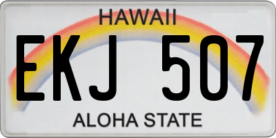 HI license plate EKJ507