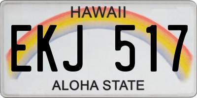 HI license plate EKJ517
