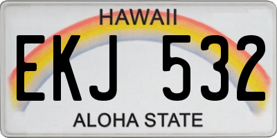 HI license plate EKJ532