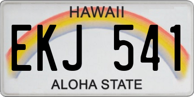 HI license plate EKJ541