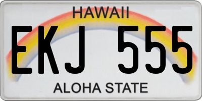 HI license plate EKJ555