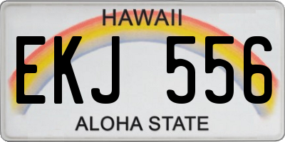 HI license plate EKJ556