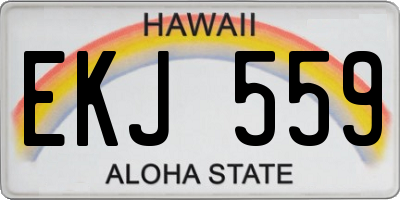 HI license plate EKJ559