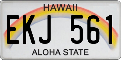 HI license plate EKJ561