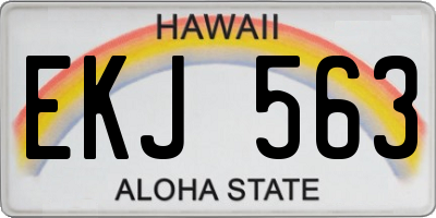 HI license plate EKJ563