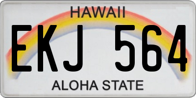HI license plate EKJ564