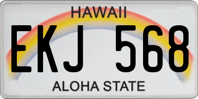 HI license plate EKJ568