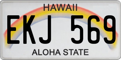 HI license plate EKJ569