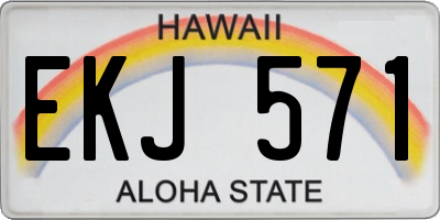 HI license plate EKJ571