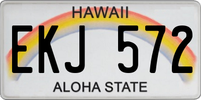 HI license plate EKJ572