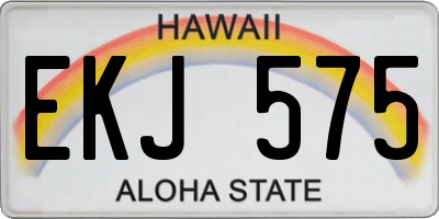 HI license plate EKJ575